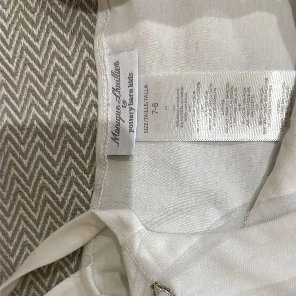 Pottery Barn Kids White and Blue Dance Costume Size 7-8